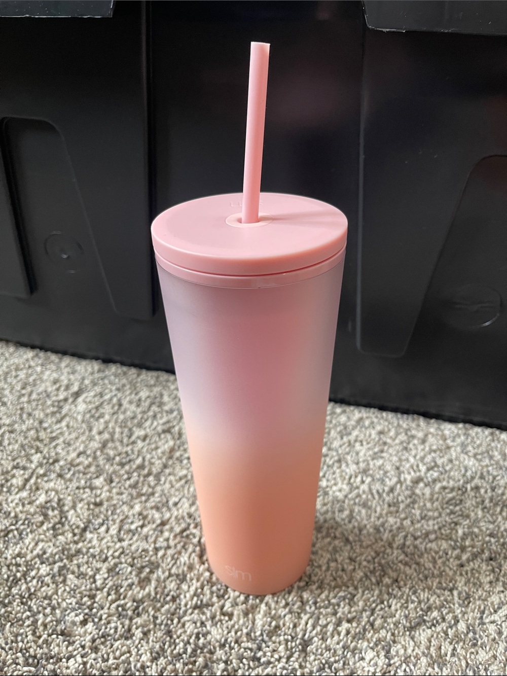 Matte Pink SLIM Ombre Tall Tumbler with Straw